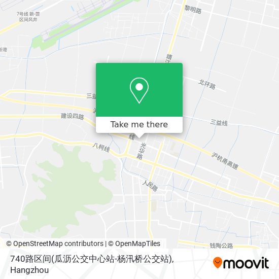 740路区间(瓜沥公交中心站-杨汛桥公交站) map