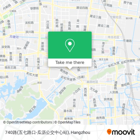 740路(五七路口-瓜沥公交中心站) map