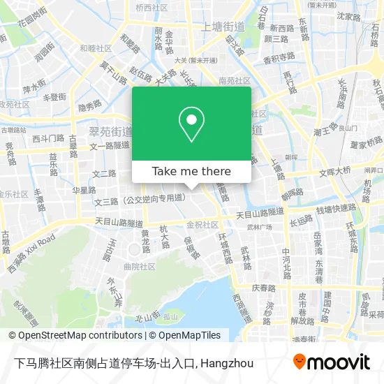 下马腾社区南侧占道停车场-出入口 map