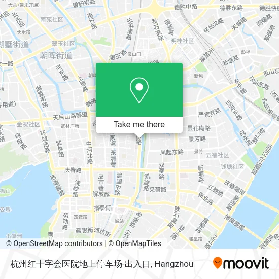 杭州红十字会医院地上停车场-出入口 map