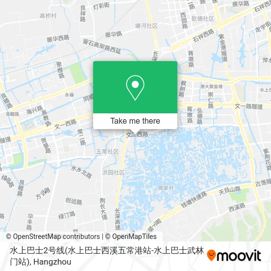 水上巴士2号线(水上巴士西溪五常港站-水上巴士武林门站) map