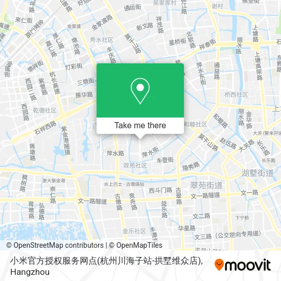 小米官方授权服务网点(杭州川海子站-拱墅维众店) map