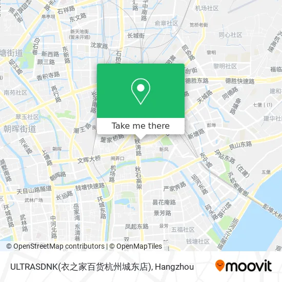 ULTRASDNK(衣之家百货杭州城东店) map