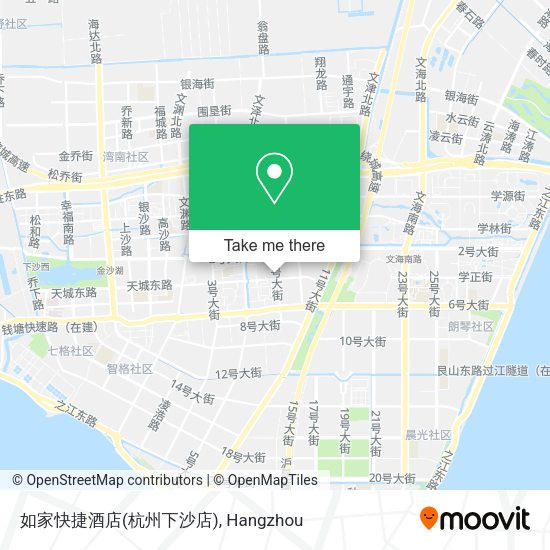 如家快捷酒店(杭州下沙店) map