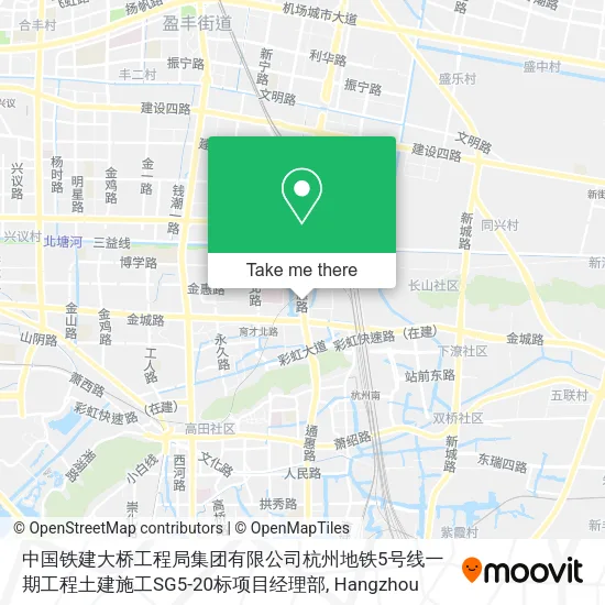 中国铁建大桥工程局集团有限公司杭州地铁5号线一期工程土建施工SG5-20标项目经理部 map