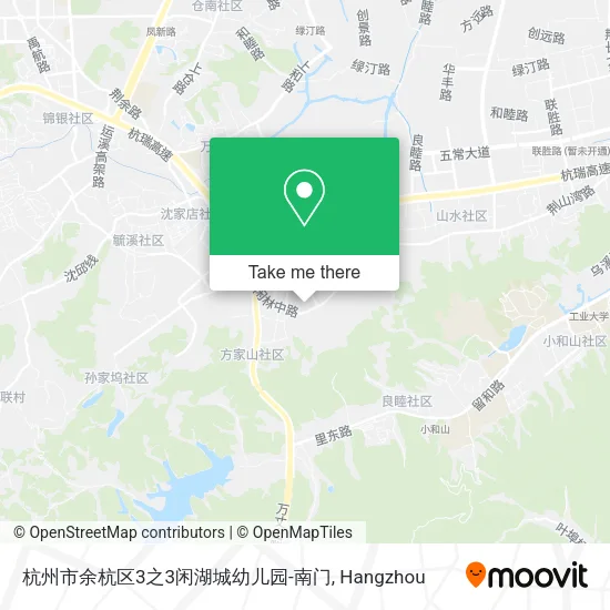 杭州市余杭区3之3闲湖城幼儿园-南门 map