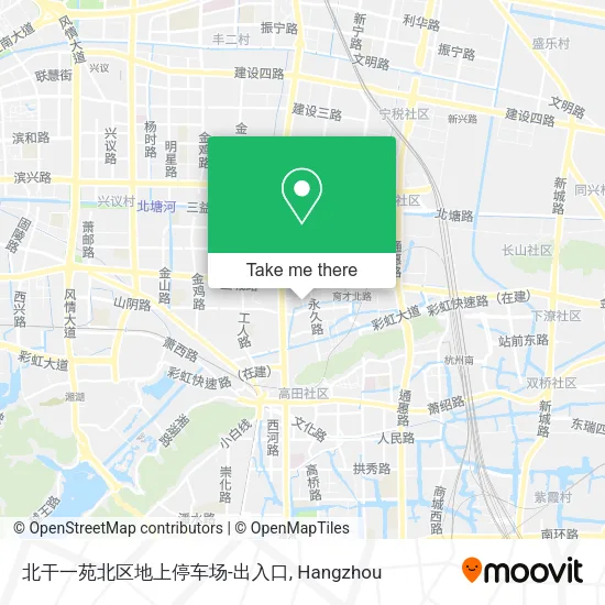 北干一苑北区地上停车场-出入口 map