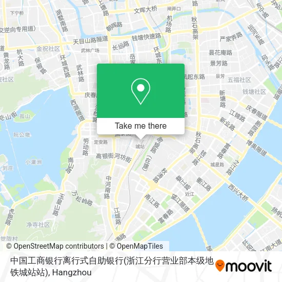 中国工商银行离行式自助银行(浙江分行营业部本级地铁城站站) map