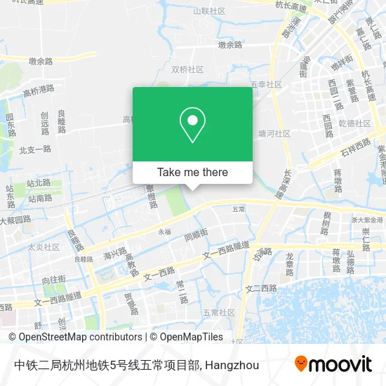 中铁二局杭州地铁5号线五常项目部 map