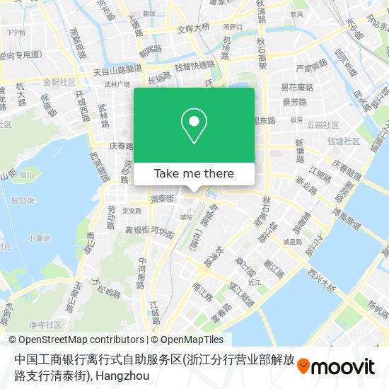 中国工商银行离行式自助服务区(浙江分行营业部解放路支行清泰街) map