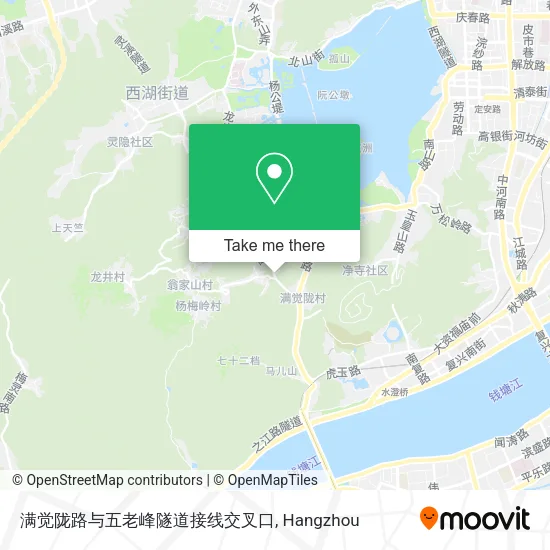 满觉陇路与五老峰隧道接线交叉口 map