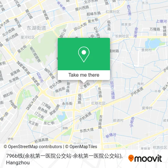 796b线(余杭第一医院公交站-余杭第一医院公交站) map