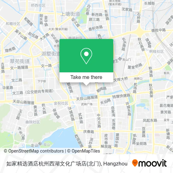如家精选酒店杭州西湖文化广场店(北门) map