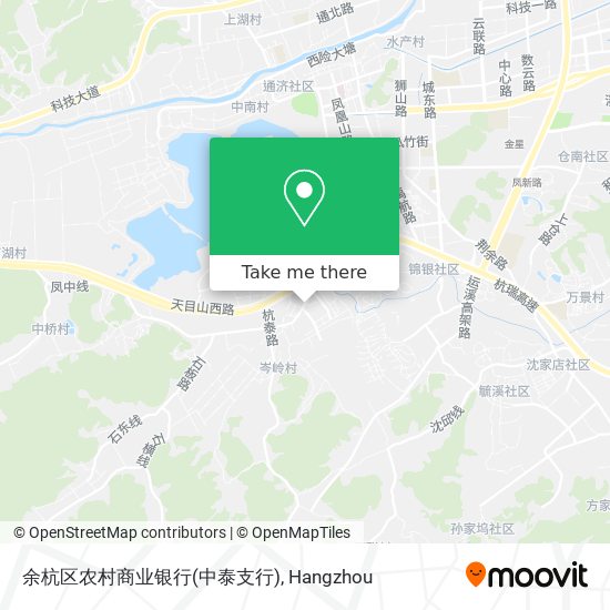 余杭区农村商业银行(中泰支行) map