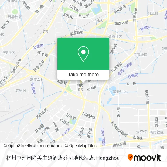 杭州中邦潮尚美主题酒店乔司地铁站店 map