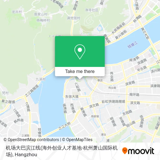 机场大巴滨江线(海外创业人才基地-杭州萧山国际机场) map