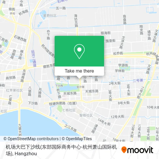 机场大巴下沙线(东部国际商务中心-杭州萧山国际机场) map
