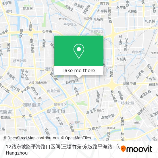 12路东坡路平海路口区间(三塘竹苑-东坡路平海路口) map