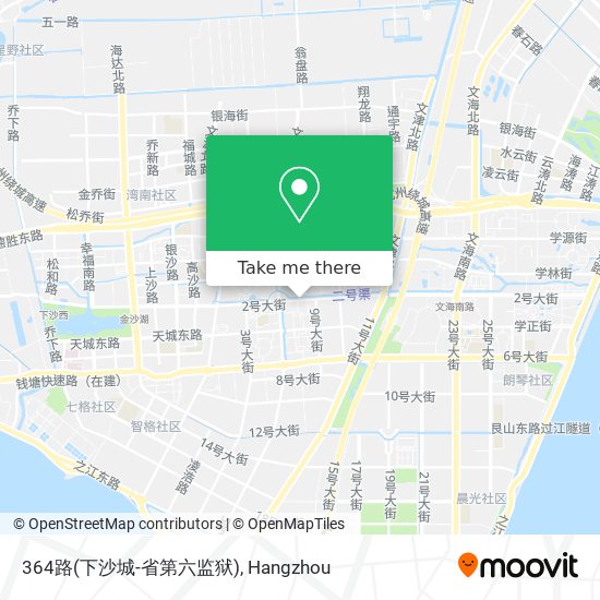 364路(下沙城-省第六监狱) map