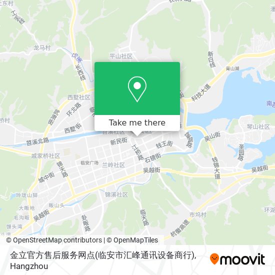 金立官方售后服务网点(临安市汇峰通讯设备商行) map