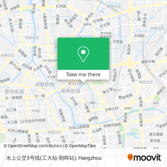 水上公交3号线(工大站-朝晖站) map