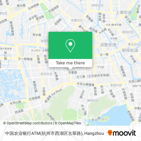 中国农业银行ATM(杭州市西湖区古翠路) map
