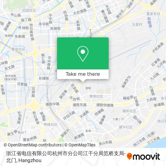 浙江省电信有限公司杭州市分公司江干分局笕桥支局-北门 map