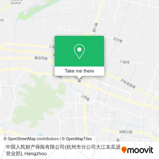 中国人民财产保险有限公司(杭州市分公司大江东瓜沥营业部) map