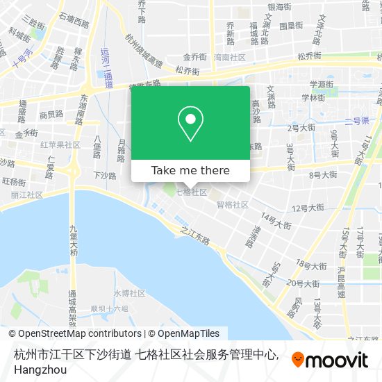 杭州市江干区下沙街道 七格社区社会服务管理中心 map