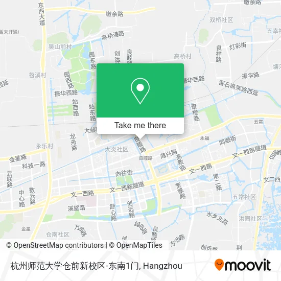 杭州师范大学仓前新校区-东南1门 map