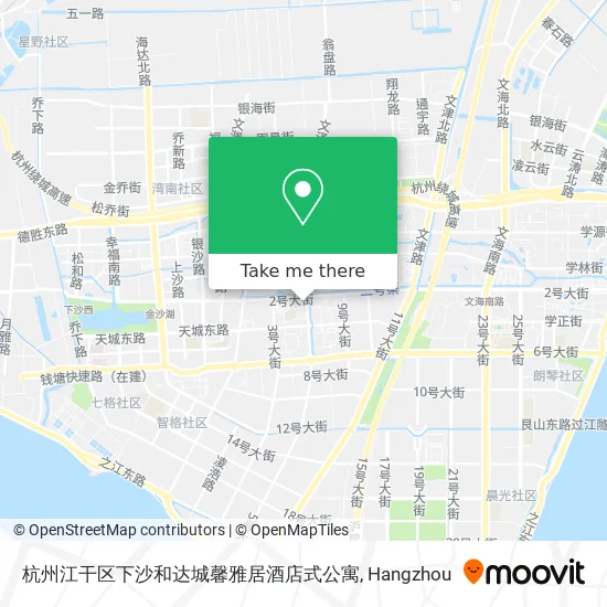 杭州江干区下沙和达城馨雅居酒店式公寓 map