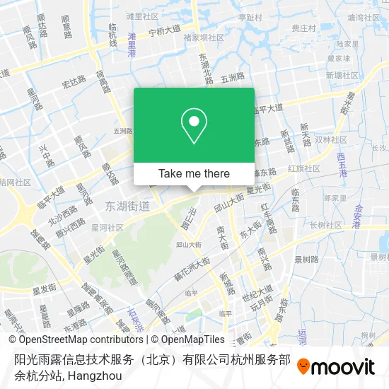 阳光雨露信息技术服务（北京）有限公司杭州服务部余杭分站 map