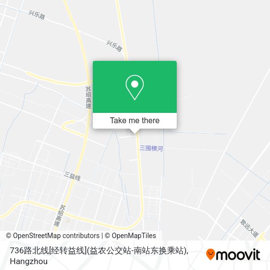 736路北线[经转益线](益农公交站-南站东换乘站) map