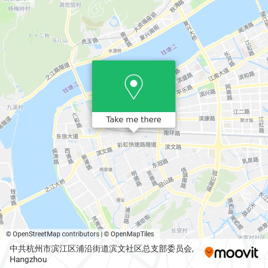中共杭州市滨江区浦沿街道滨文社区总支部委员会 map