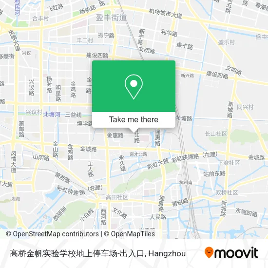 高桥金帆实验学校地上停车场-出入口 map