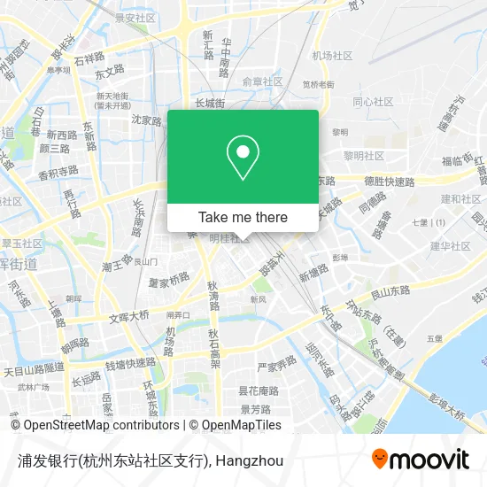 浦发银行(杭州东站社区支行) map