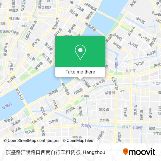 滨盛路江陵路口西南自行车租赁点 map