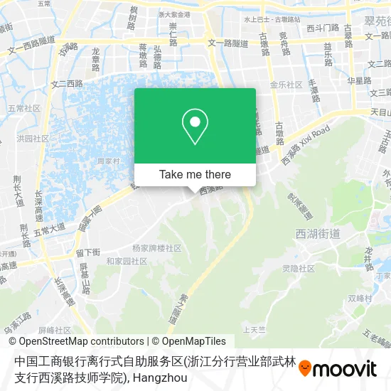 中国工商银行离行式自助服务区(浙江分行营业部武林支行西溪路技师学院) map