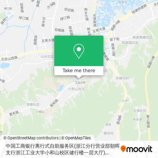 中国工商银行离行式自助服务区(浙江分行营业部朝晖支行浙江工业大学小和山校区健行楼一层大厅) map