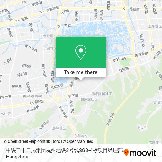 中铁二十二局集团杭州地铁3号线SG3-4标项目经理部 map