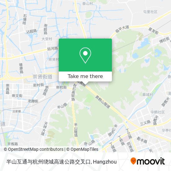 半山互通与杭州绕城高速公路交叉口 map