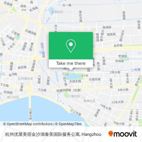 杭州优屋美宿金沙湖泰美国际服务公寓 map