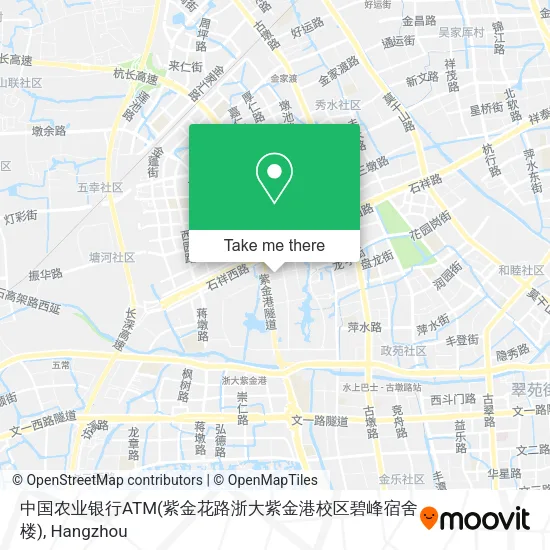 中国农业银行ATM(紫金花路浙大紫金港校区碧峰宿舍楼) map