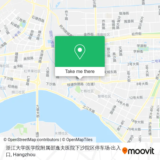 浙江大学医学院附属邵逸夫医院下沙院区停车场-出入口 map