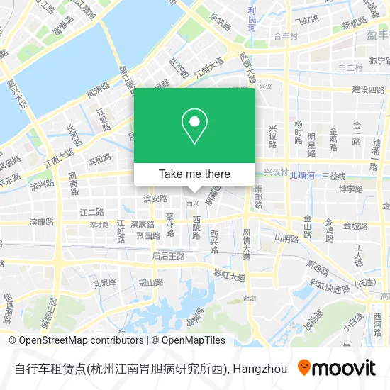 自行车租赁点(杭州江南胃胆病研究所西) map
