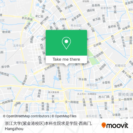 浙江大学(紫金港校区)本科生院求是学院-西南门 map
