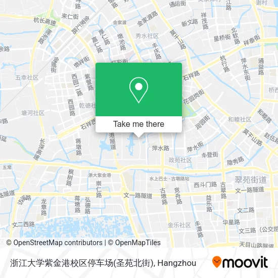 浙江大学紫金港校区停车场(圣苑北街) map