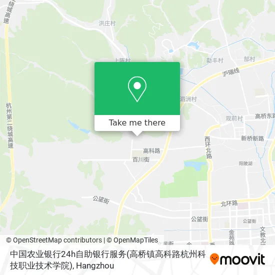 中国农业银行24h自助银行服务(高桥镇高科路杭州科技职业技术学院) map