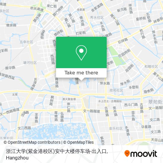 浙江大学(紫金港校区)安中大楼停车场-出入口 map