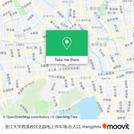 浙江大学西溪校区北园地上停车场-出入口 map